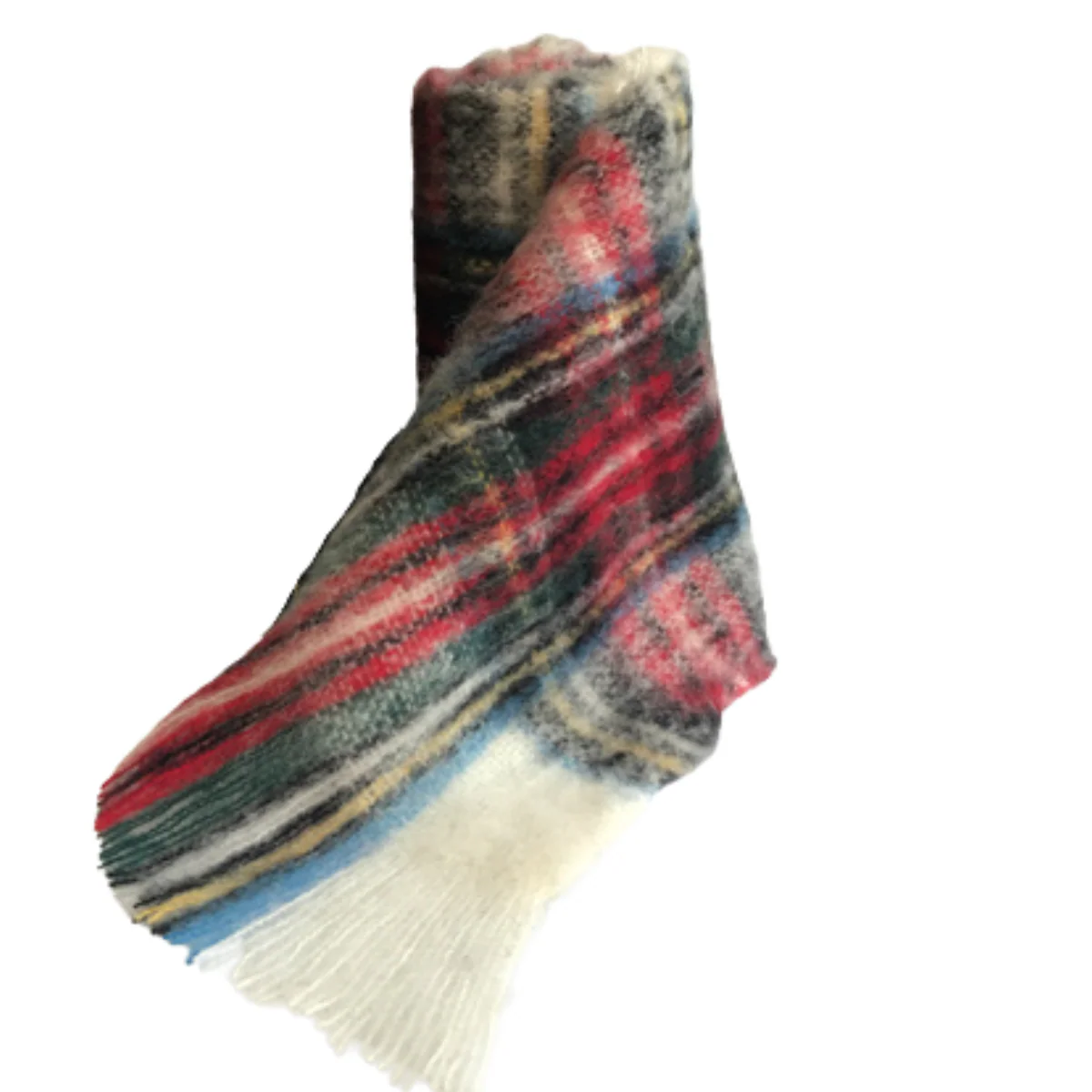 Alpaca Brushed Scarf Check - Image 3
