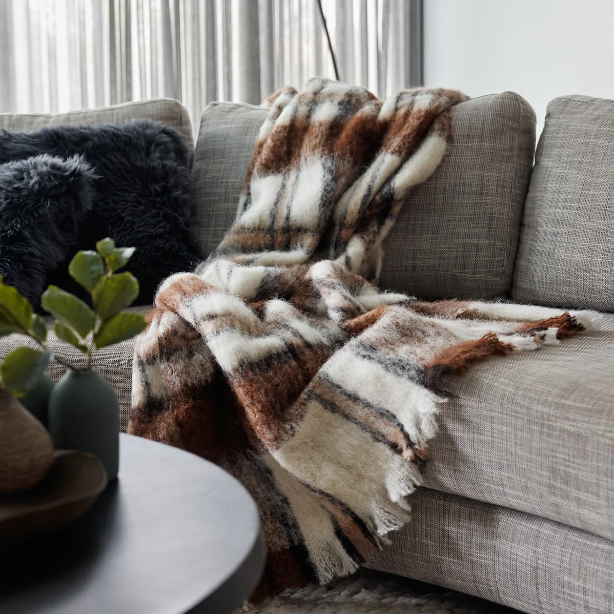 Alpaca Brushed Check Throw - Image 14