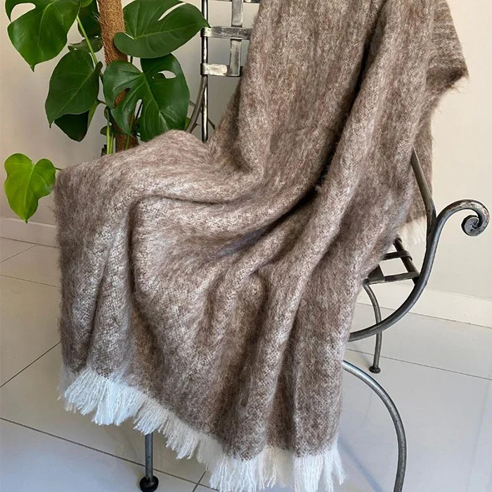 Alpaca Brushed Check Throw - Image 3
