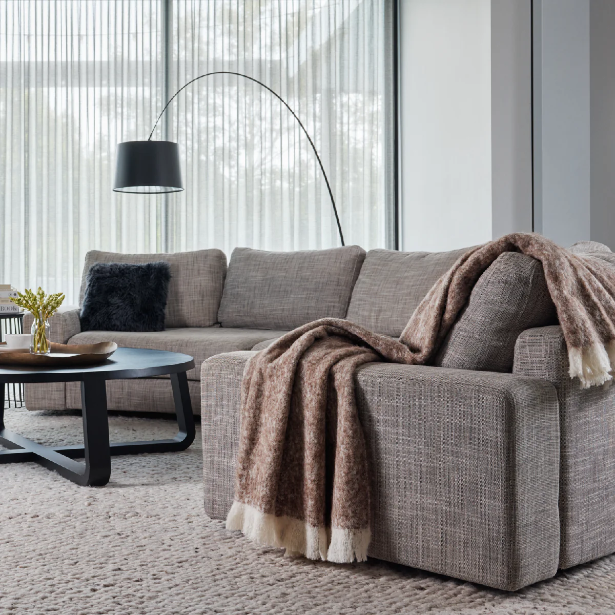 Alpaca Brushed Check Throw - Image 4