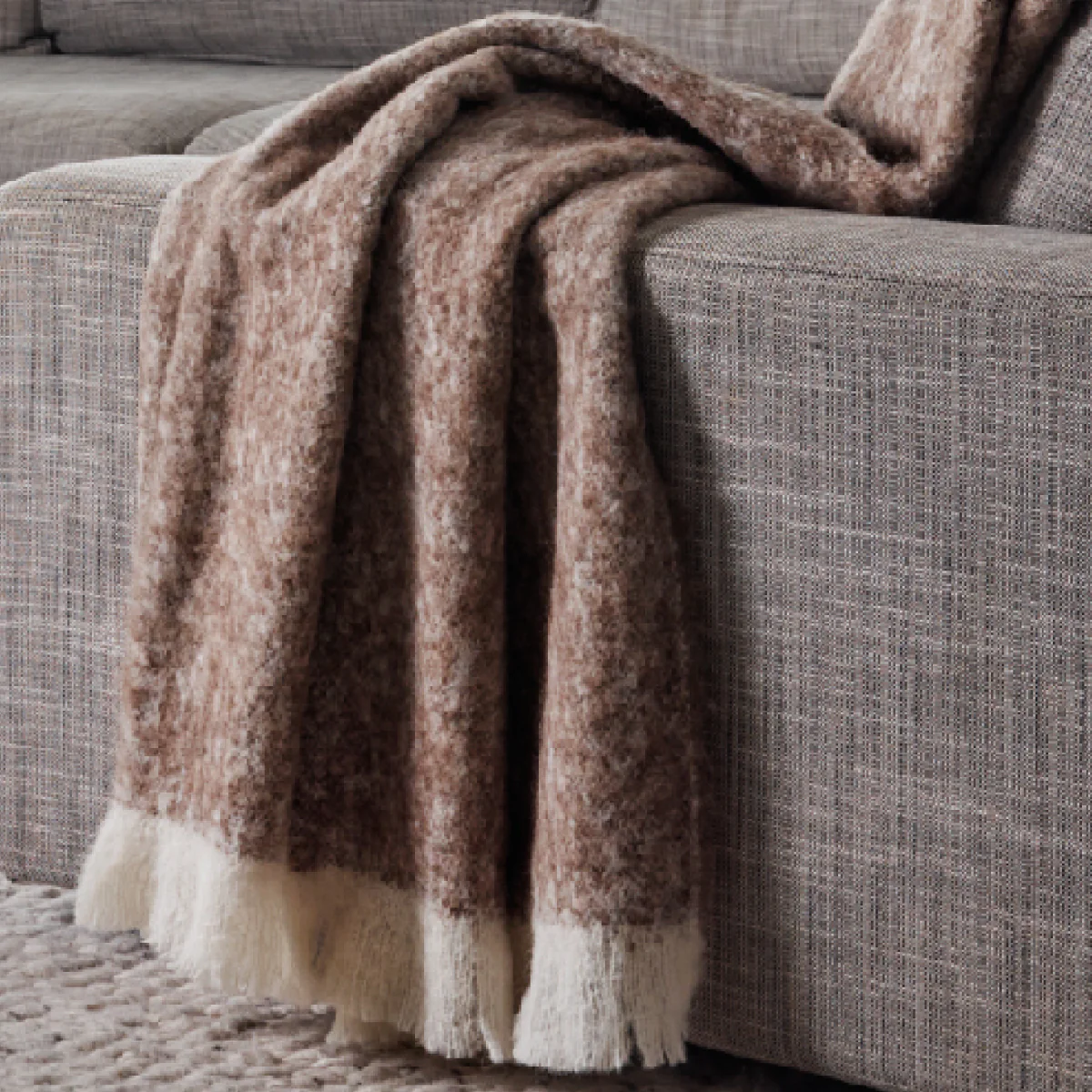 Alpaca Brushed Check Throw - Image 7