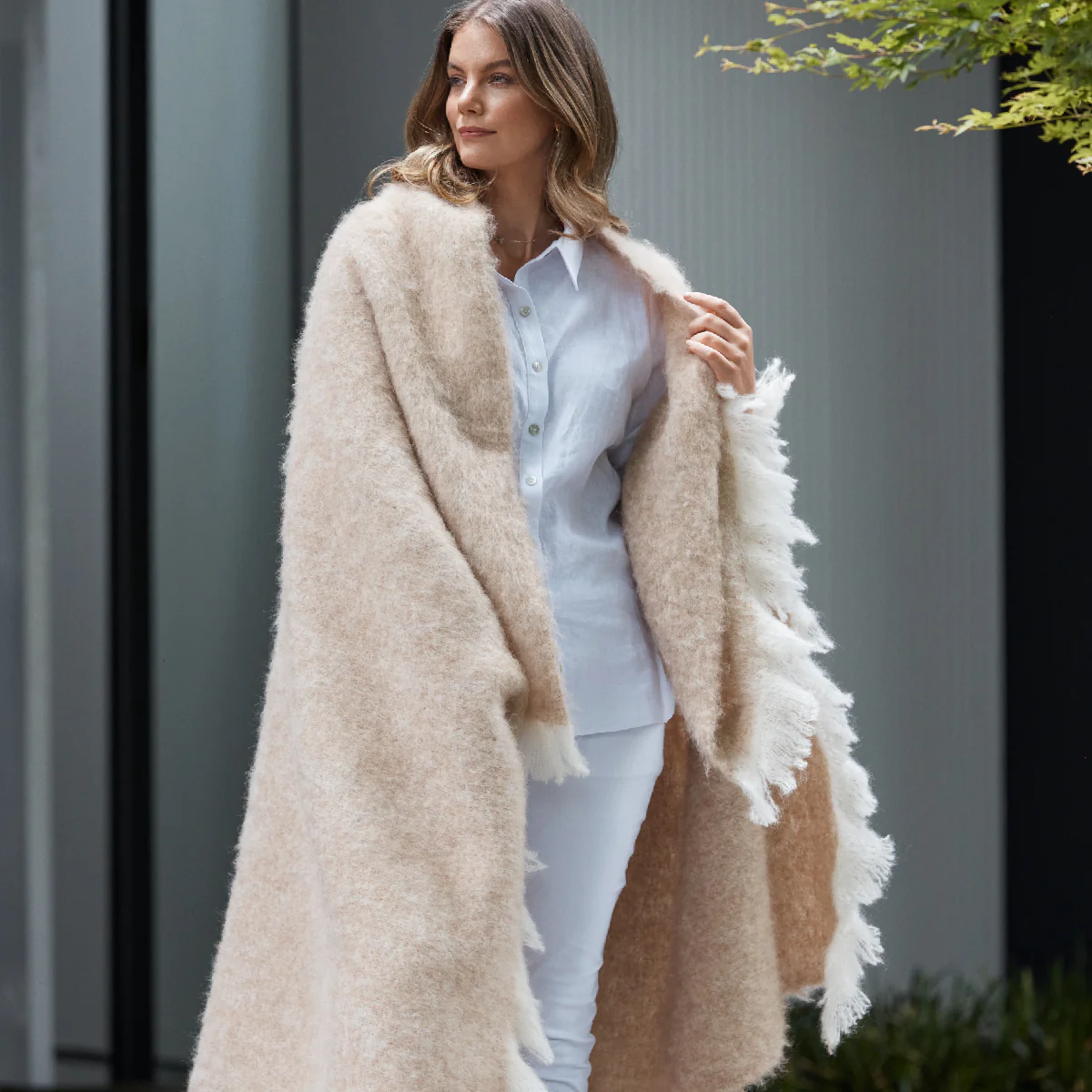 Alpaca Brushed Check Throw - Image 8