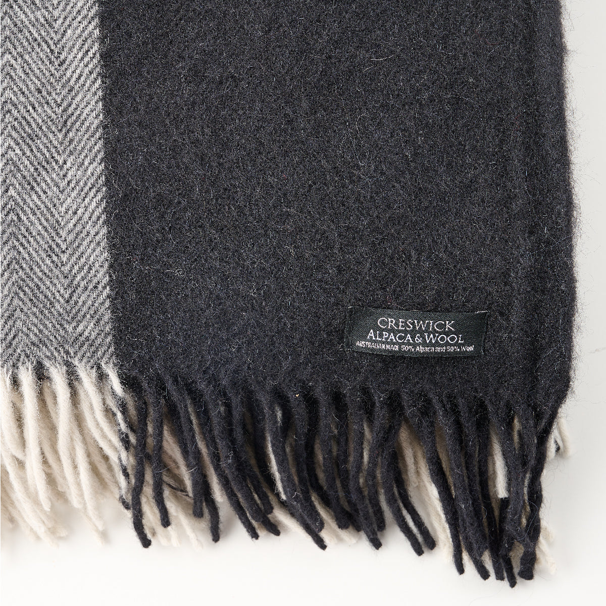 Alpaca Australian Wool Throw Herringbone Stripe - Image 3