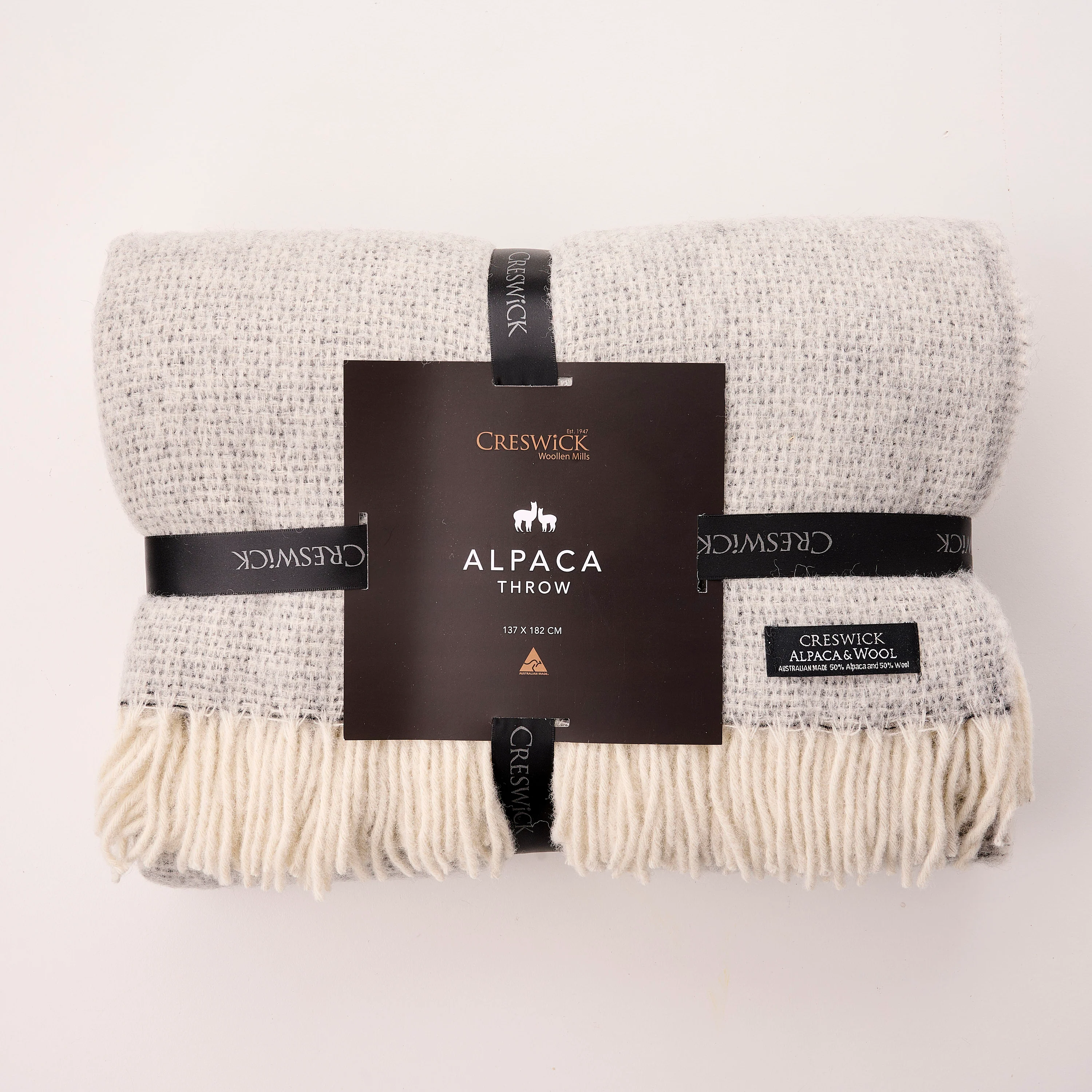 Alpaca Australian Wool Throw Cobblestone - Image 4