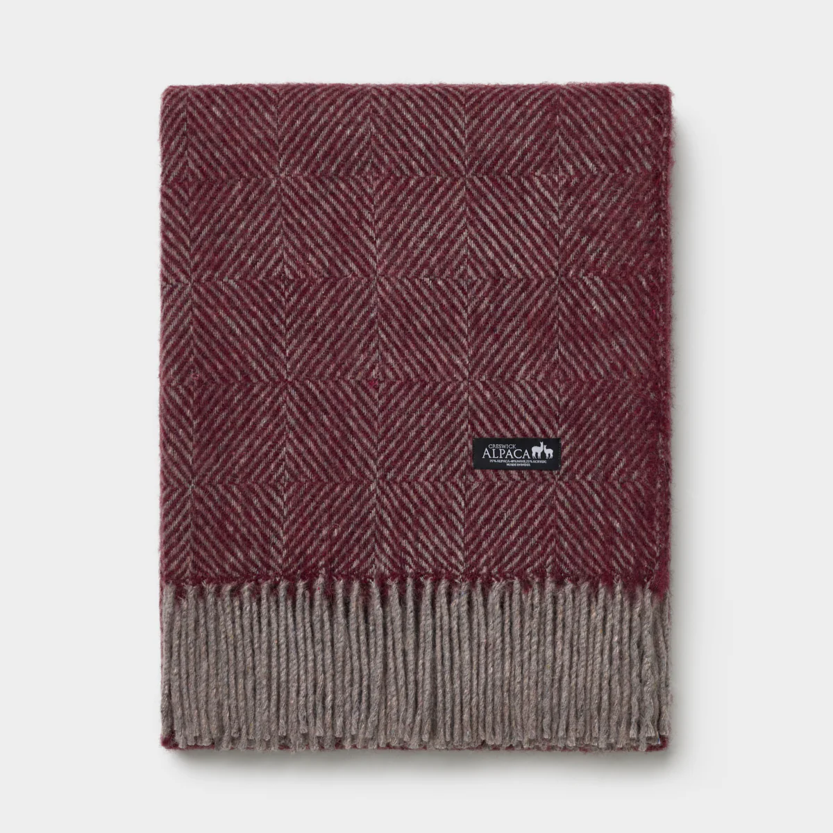 Alpaca Wool Throw Fringe Check - Image 15