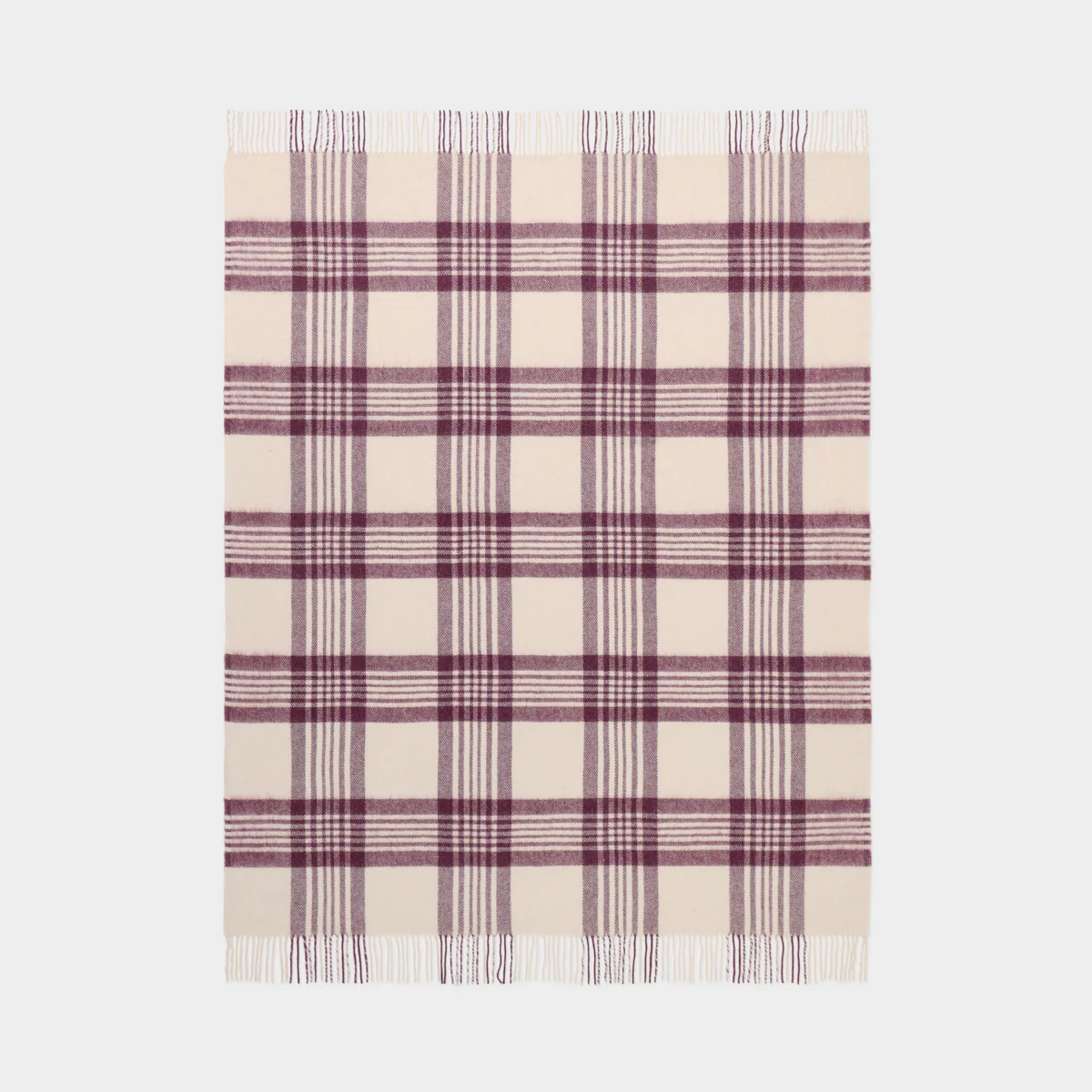 Alpaca Wool Throw Fringe Check - Image 17