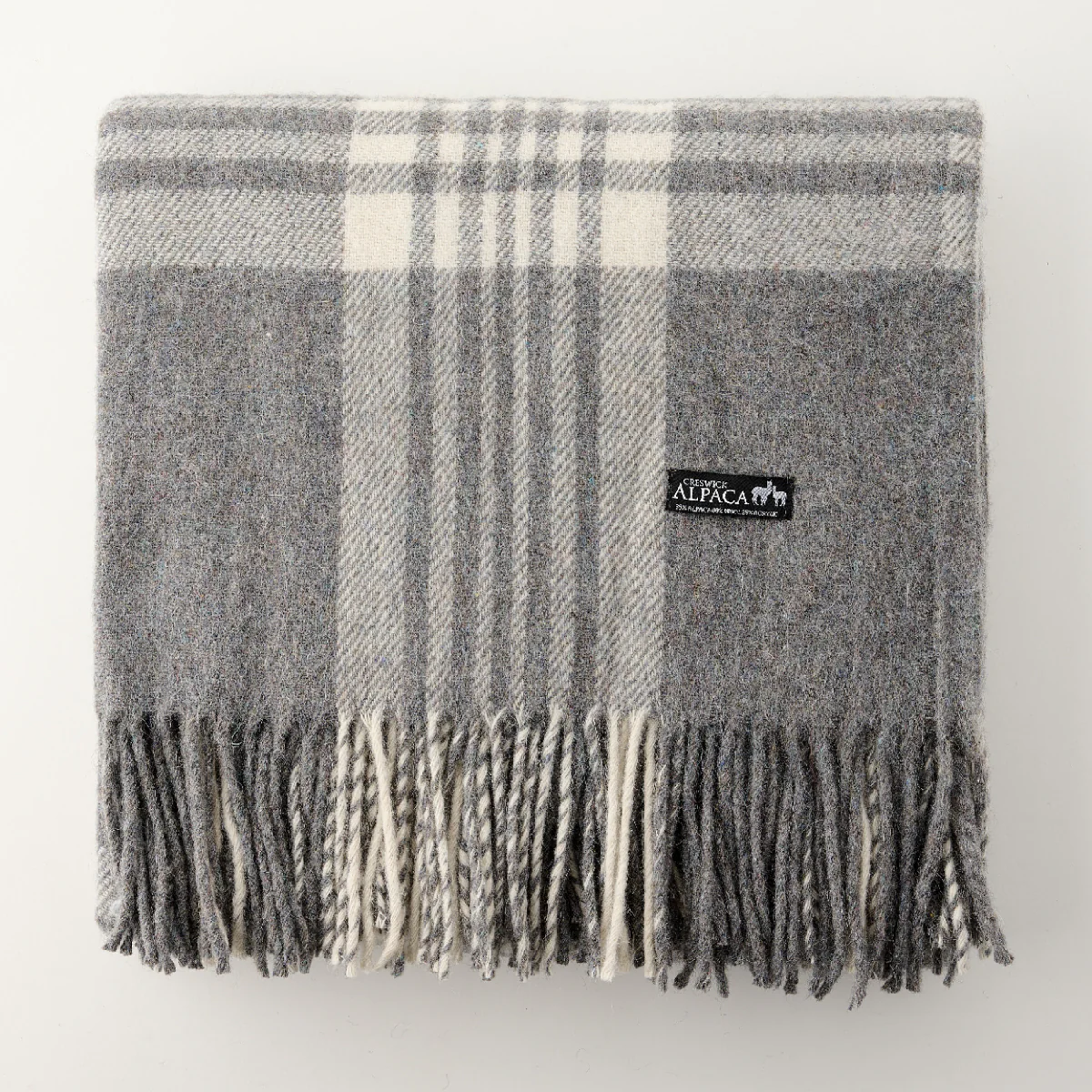 Alpaca Wool Throw Fringe Check - Image 6