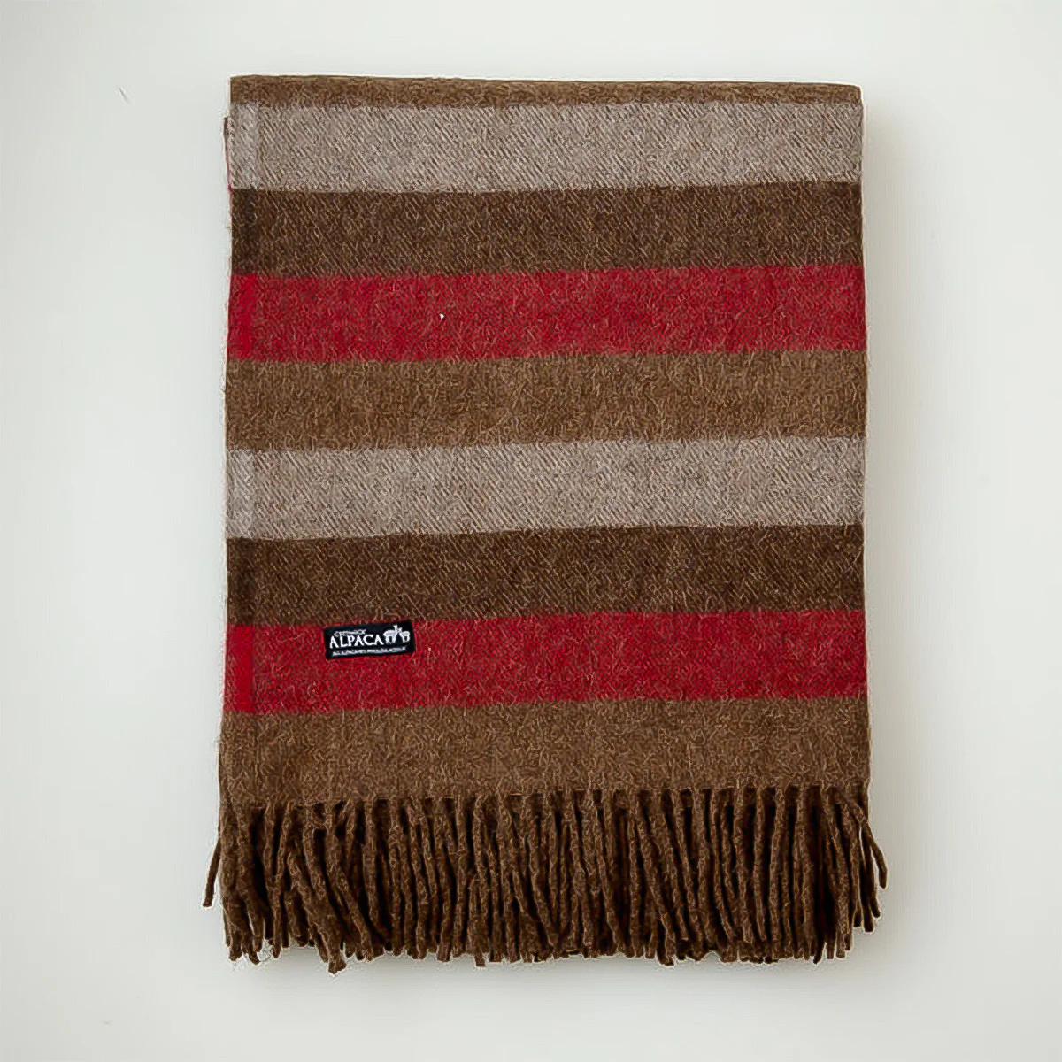 Alpaca Wool Throw Fringe Stripe - Image 14