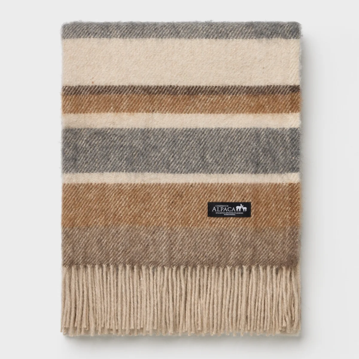 Alpaca Wool Throw Fringe Stripe - Image 18