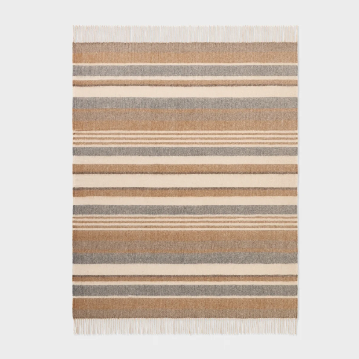 Alpaca Wool Throw Fringe Stripe - Image 19