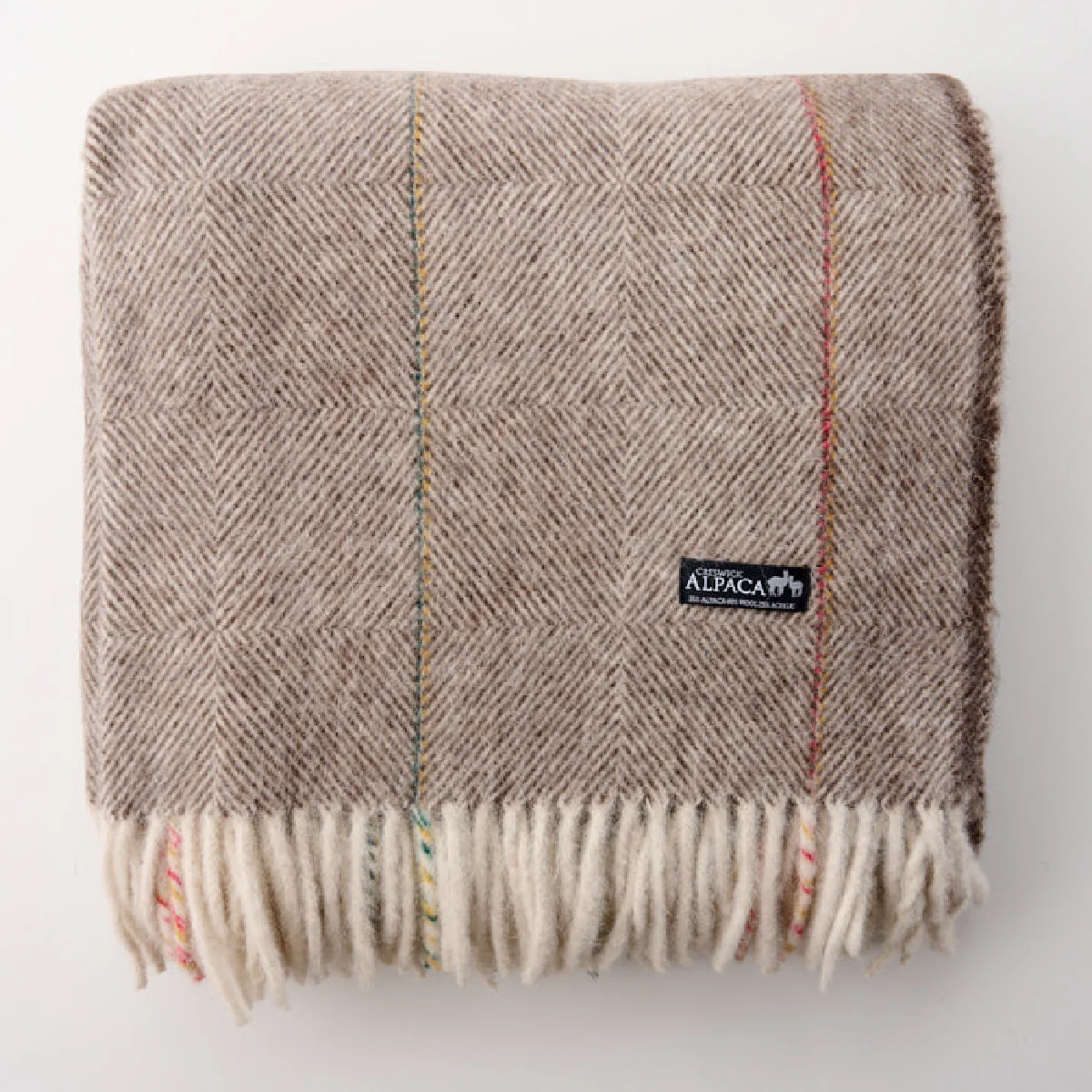 Alpaca Wool Throw Fringe Stripe - Image 6