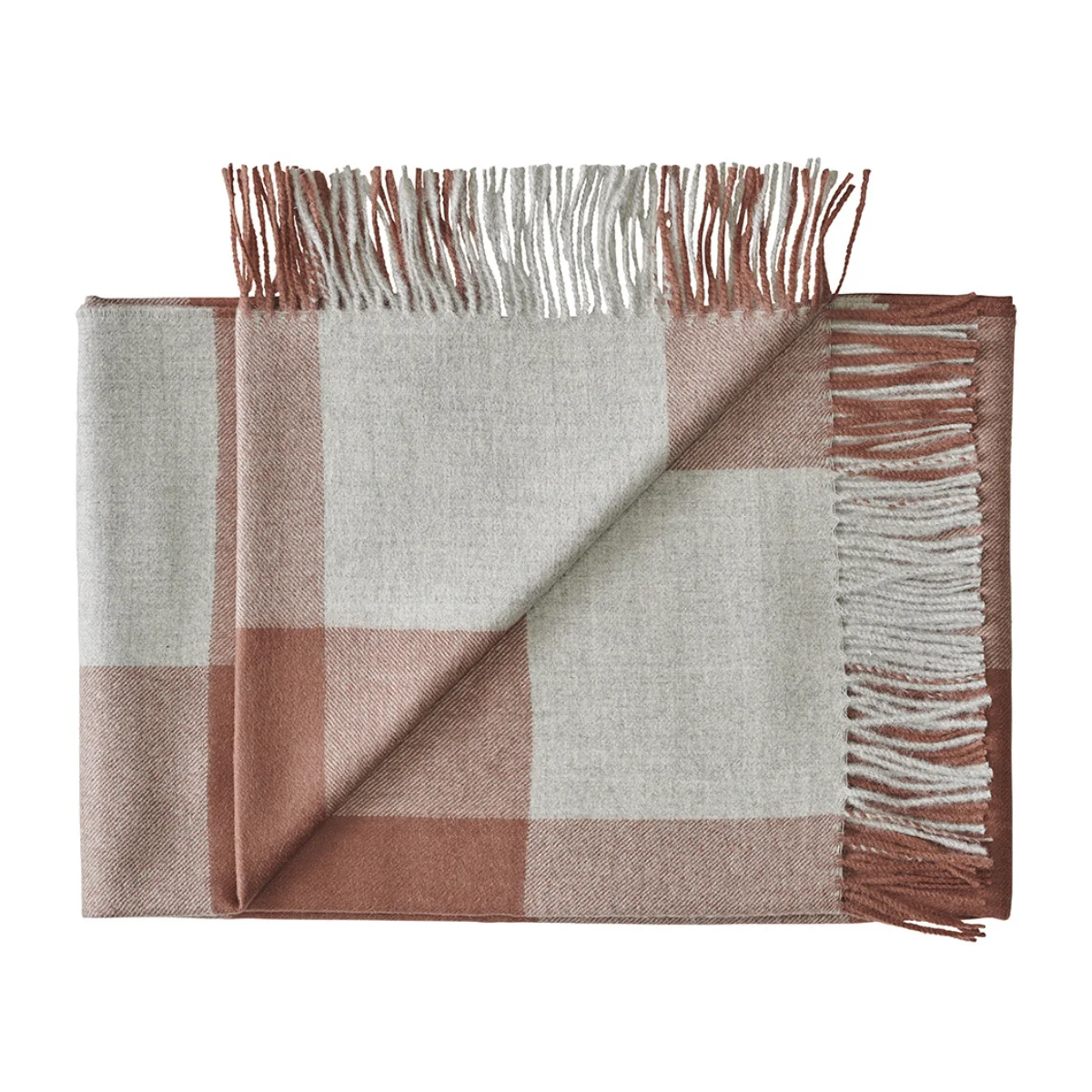 Baby Alpaca Block Check Throw - Image 3
