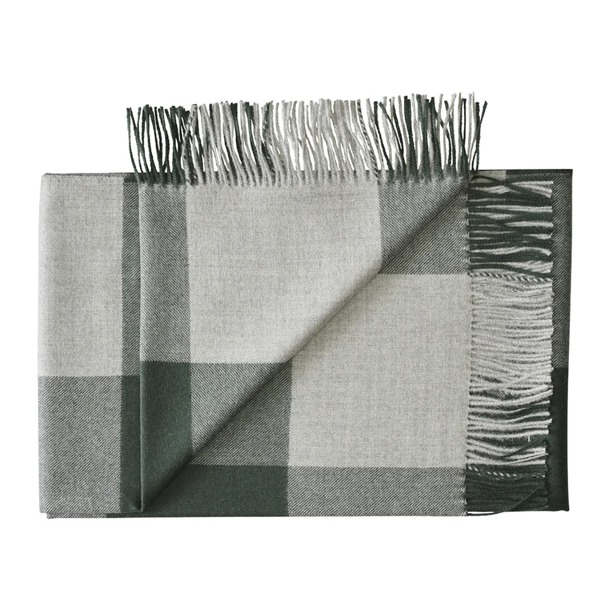 Baby Alpaca Block Check Throw - Image 5