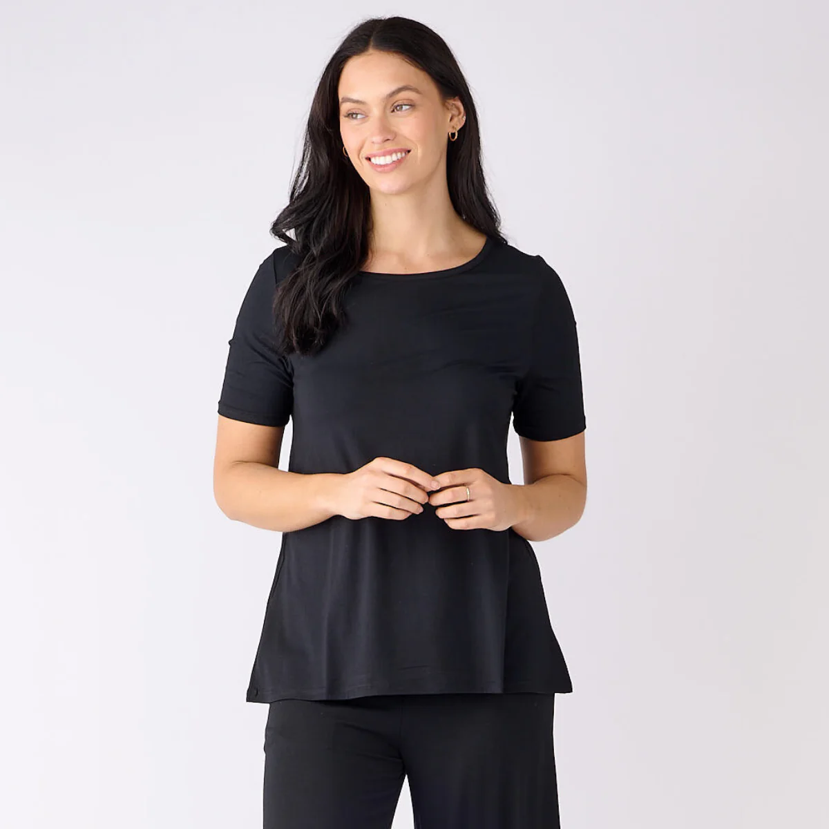 Bamboo Crew Neck Short Sleeve Tee Shirt - Image 3
