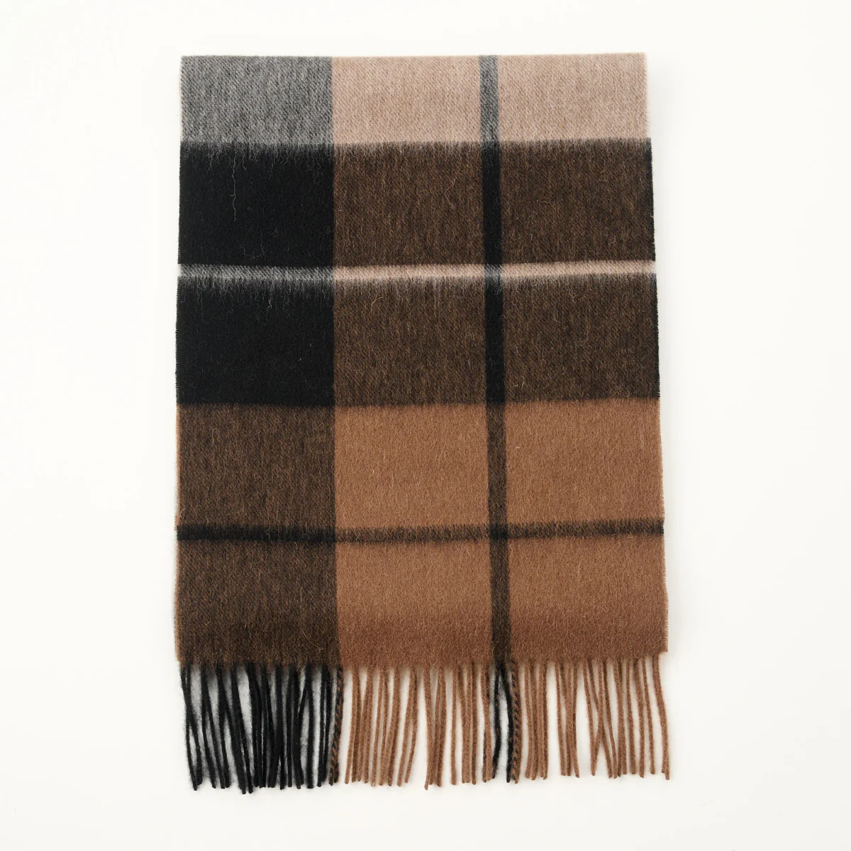 Cashmere Wool Check Scarf - Image 10