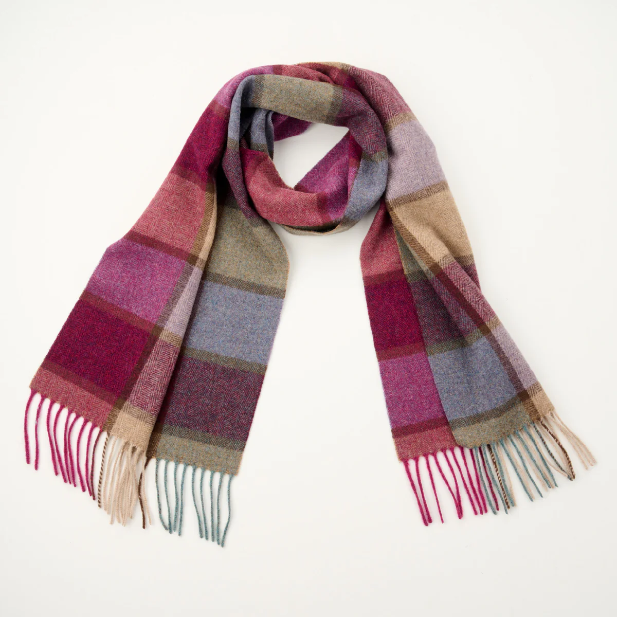Cashmere Wool Check Scarf - Image 12