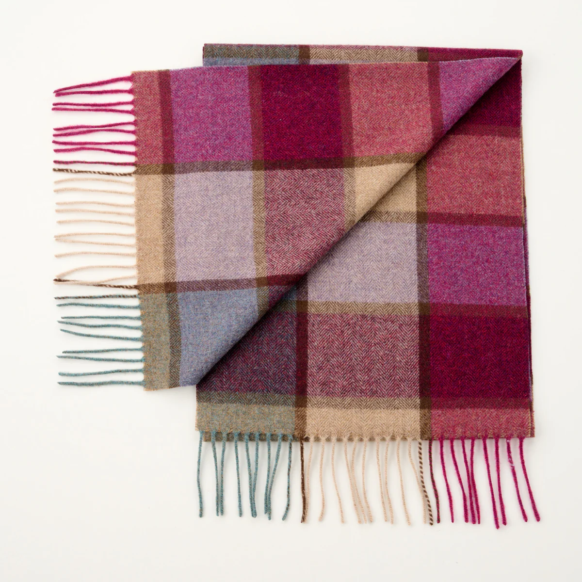 Cashmere Wool Check Scarf - Image 13