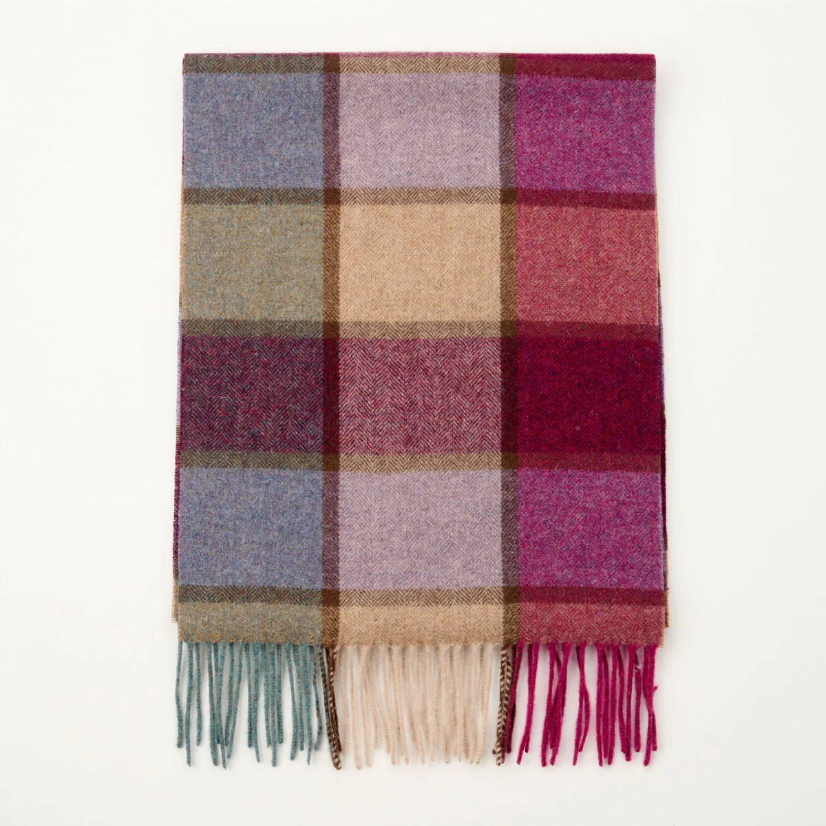 Cashmere Wool Check Scarf - Image 14