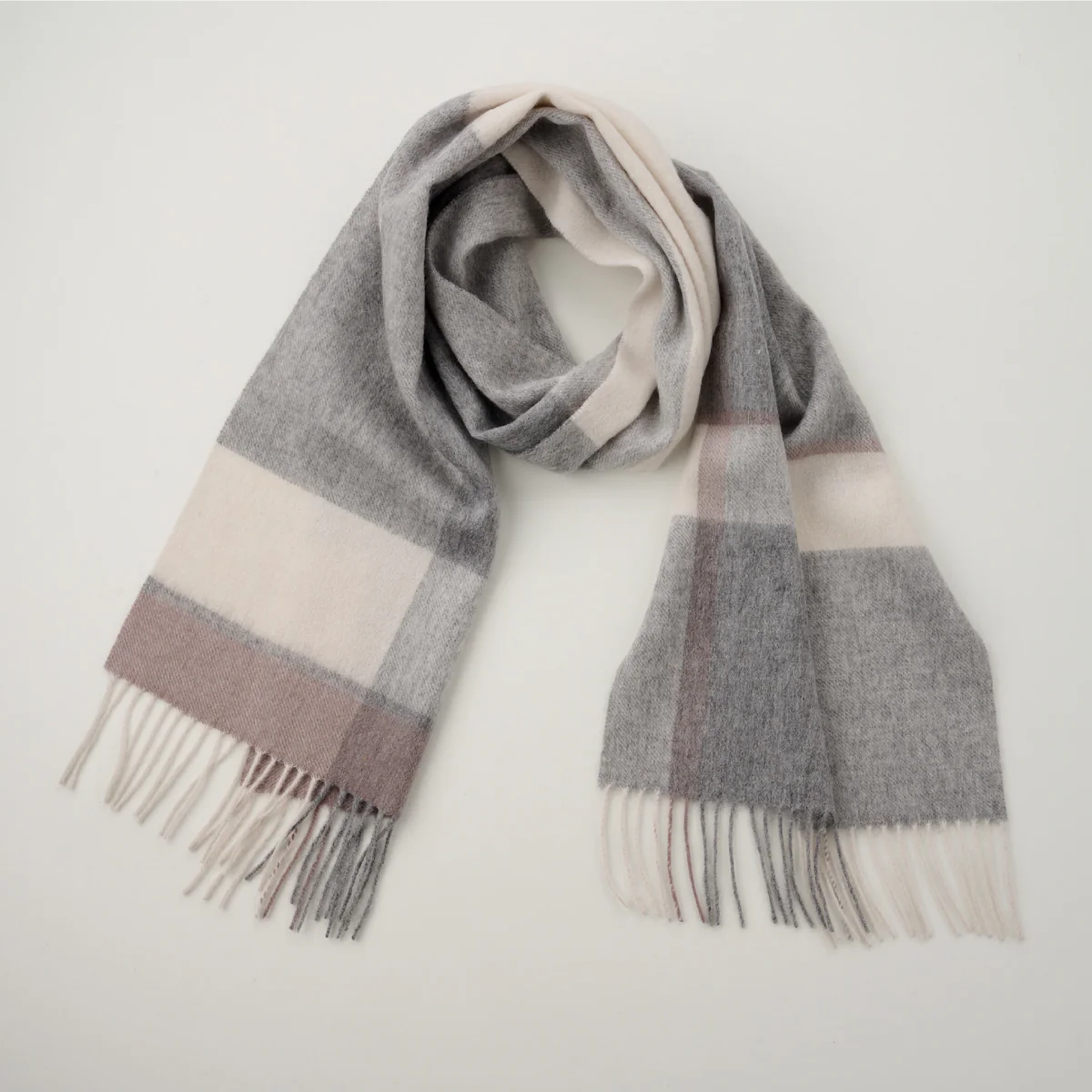 Cashmere Wool Check Scarf - Image 16