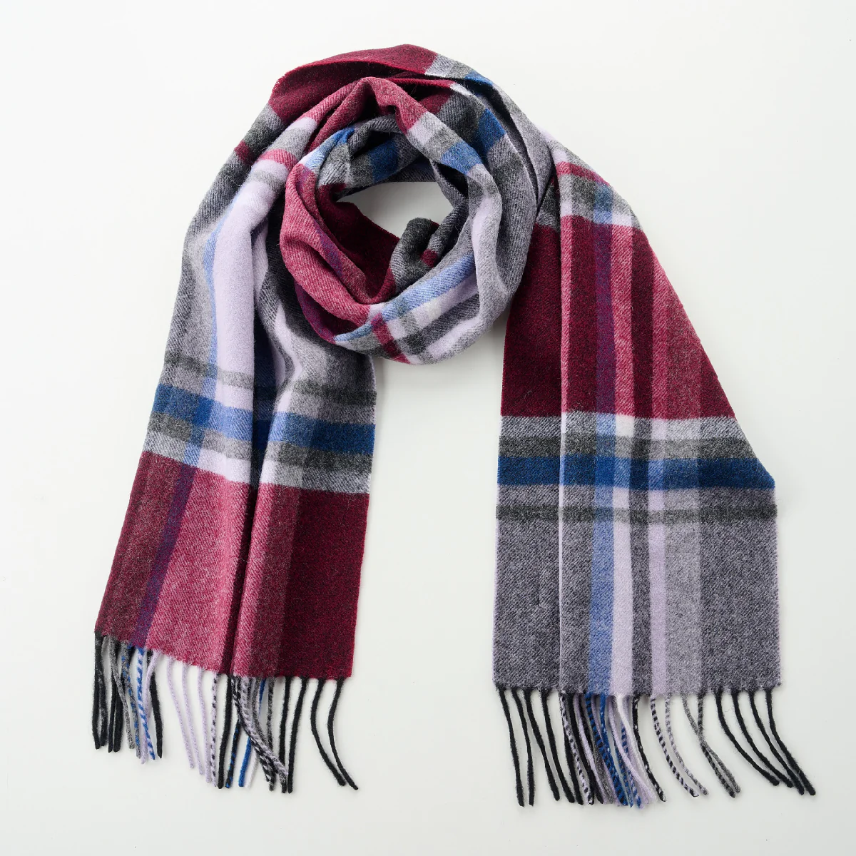 Cashmere Wool Check Scarf - Image 32