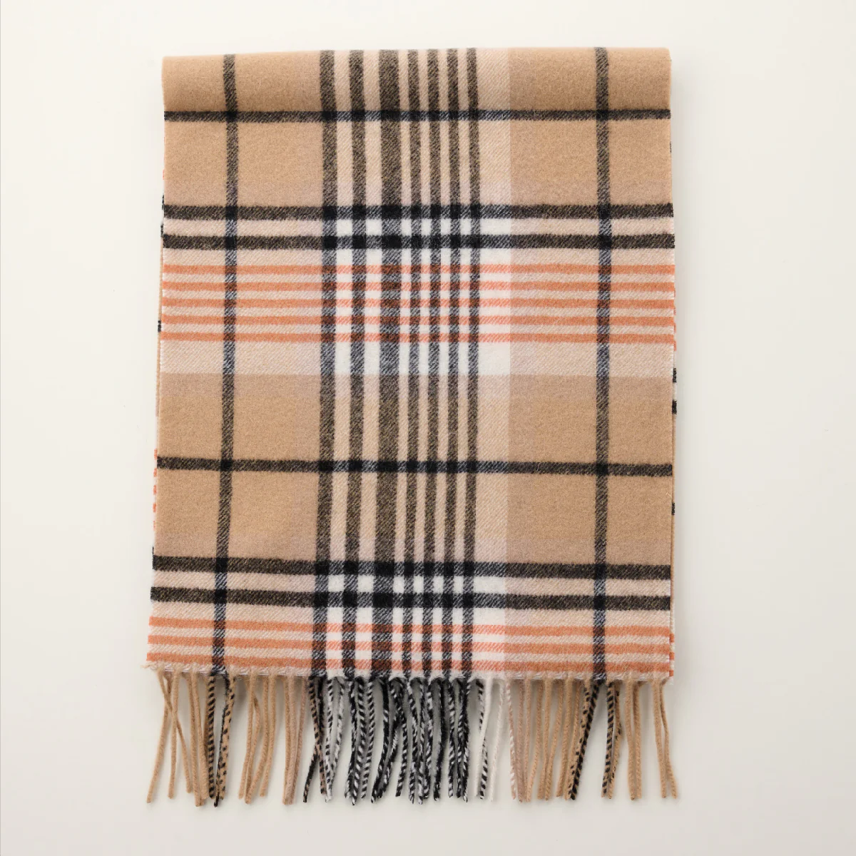 Cashmere Wool Check Scarf - Image 36