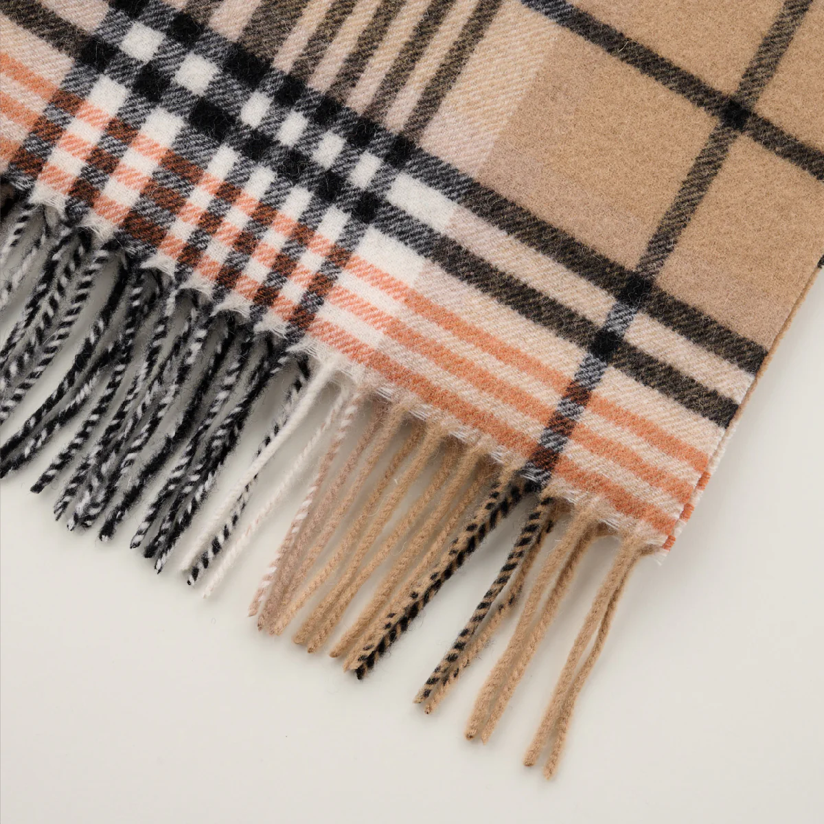 Cashmere Wool Check Scarf - Image 37