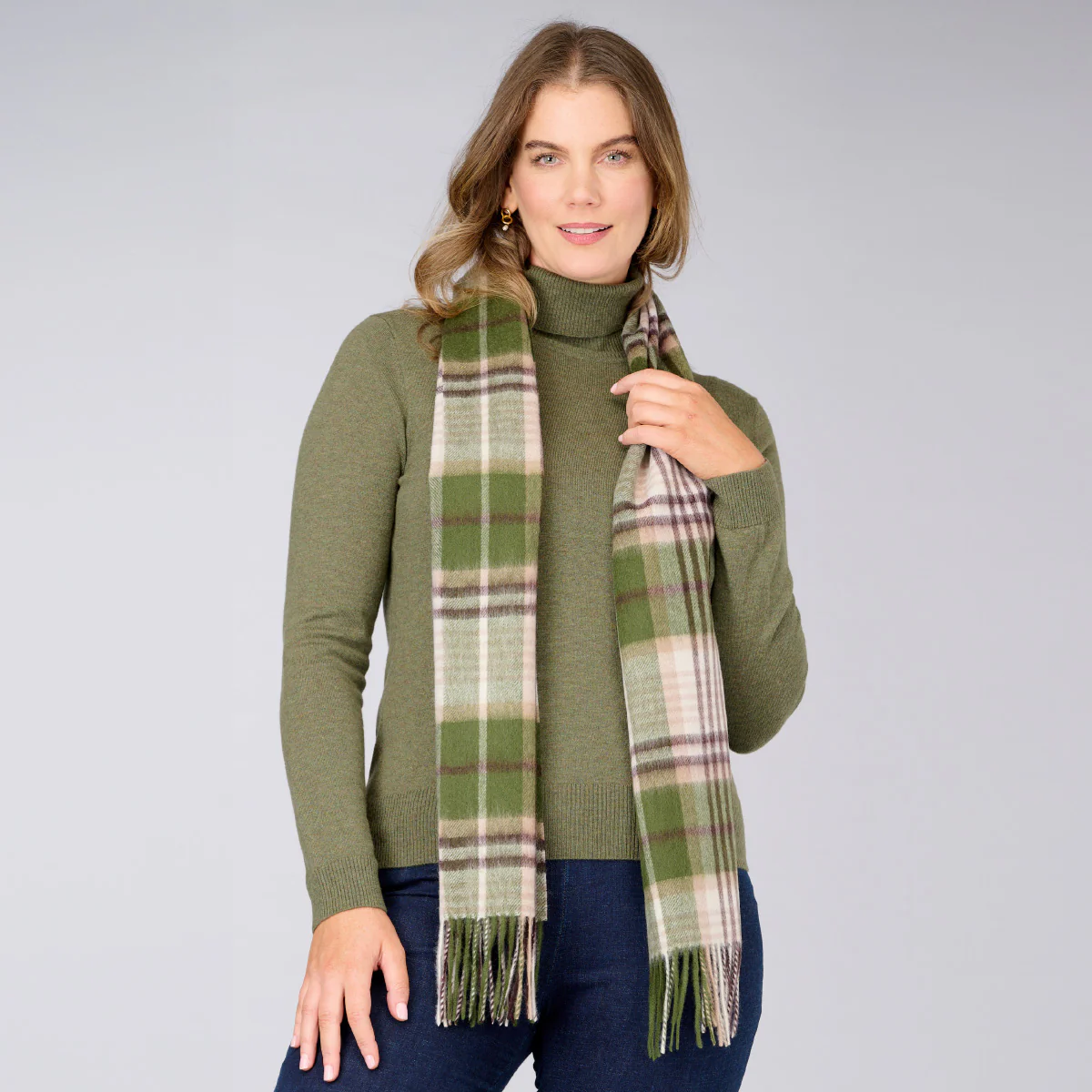Cashmere Wool Check Scarf - Image 39