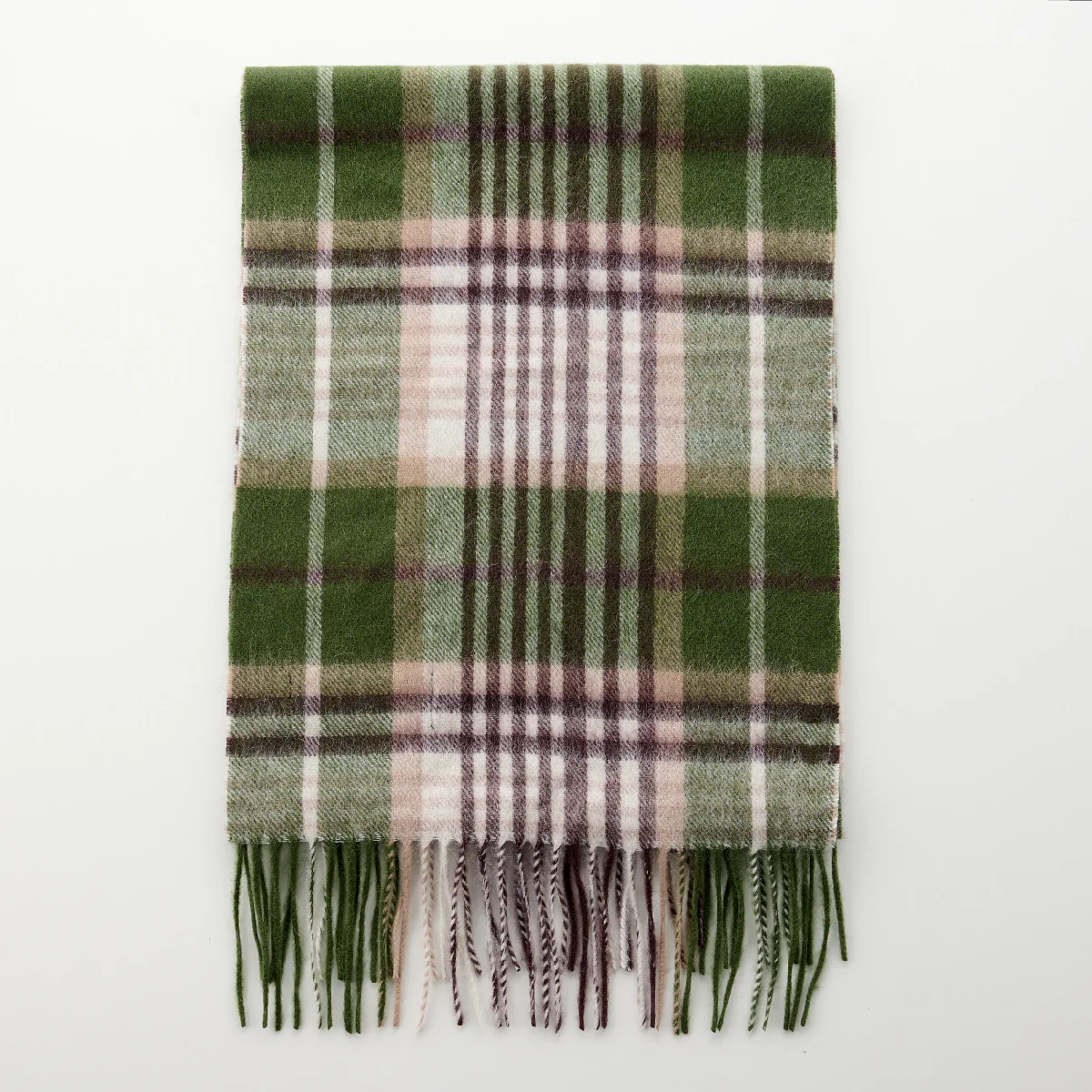 Cashmere Wool Check Scarf - Image 43