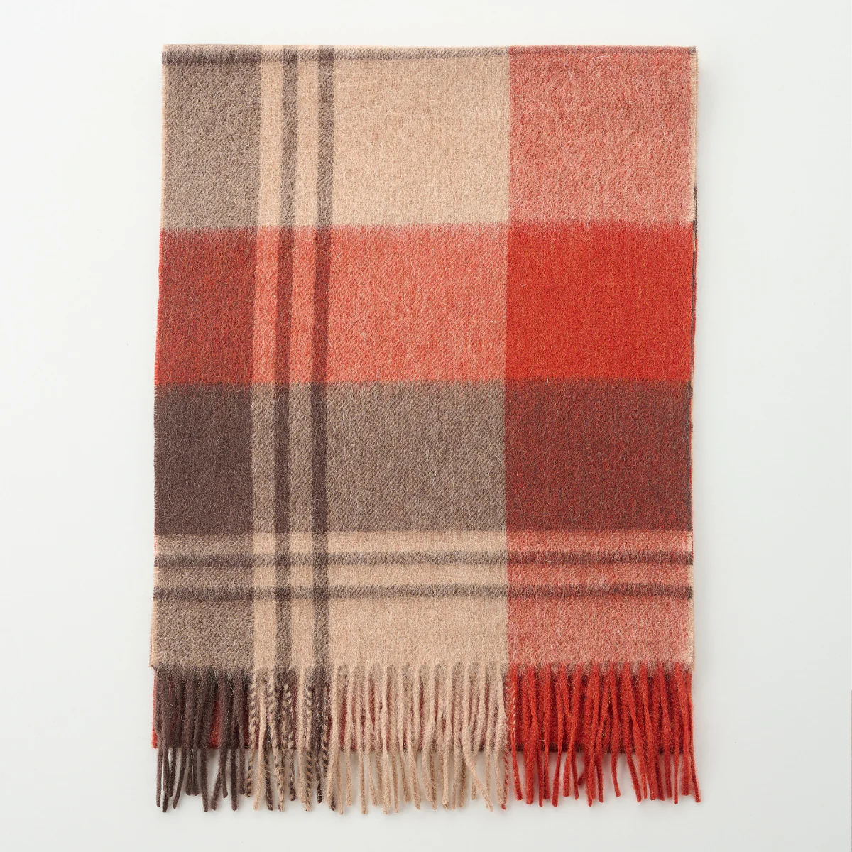 Cashmere Wool Check Scarf - Image 50
