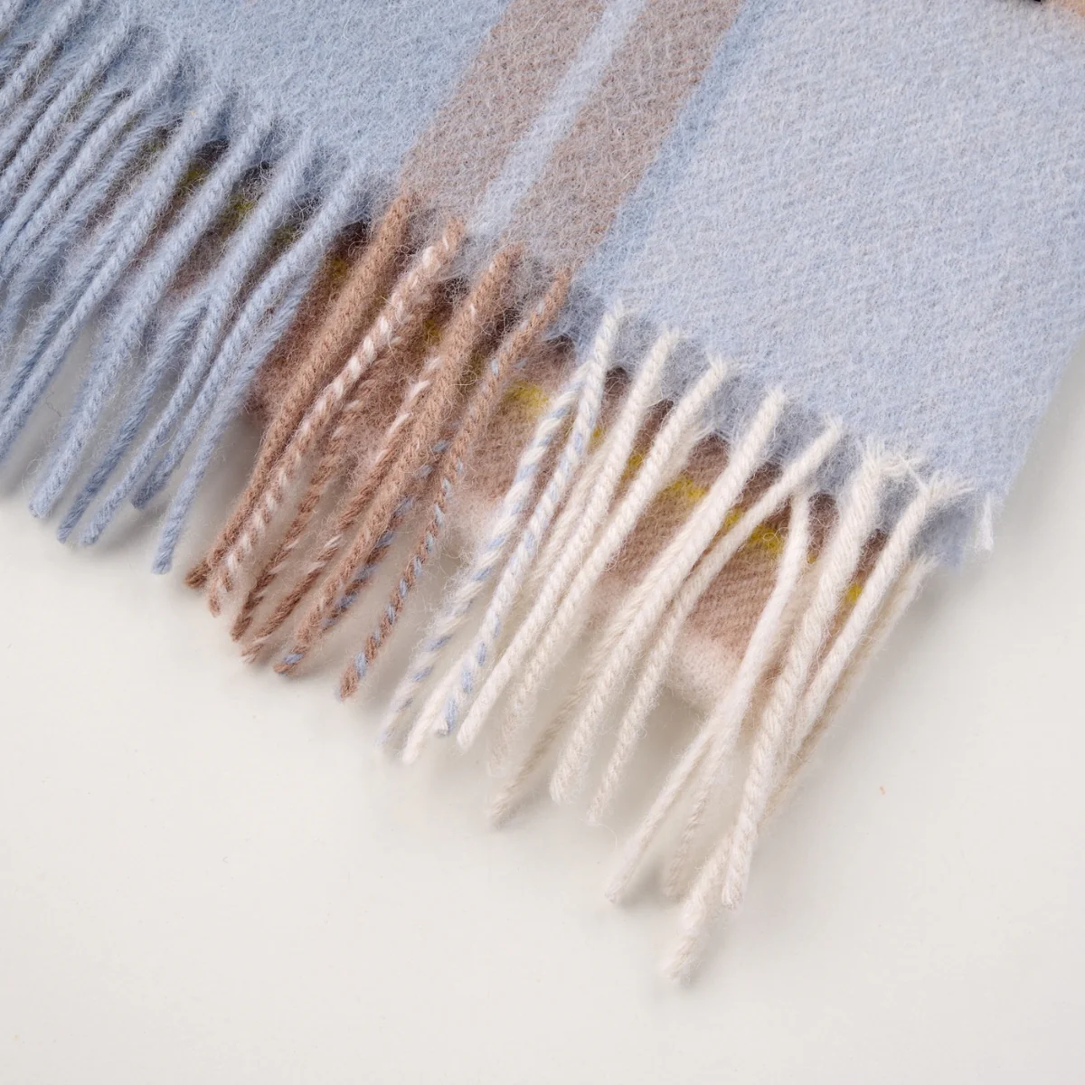 Cashmere Wool Check Scarf - Image 57