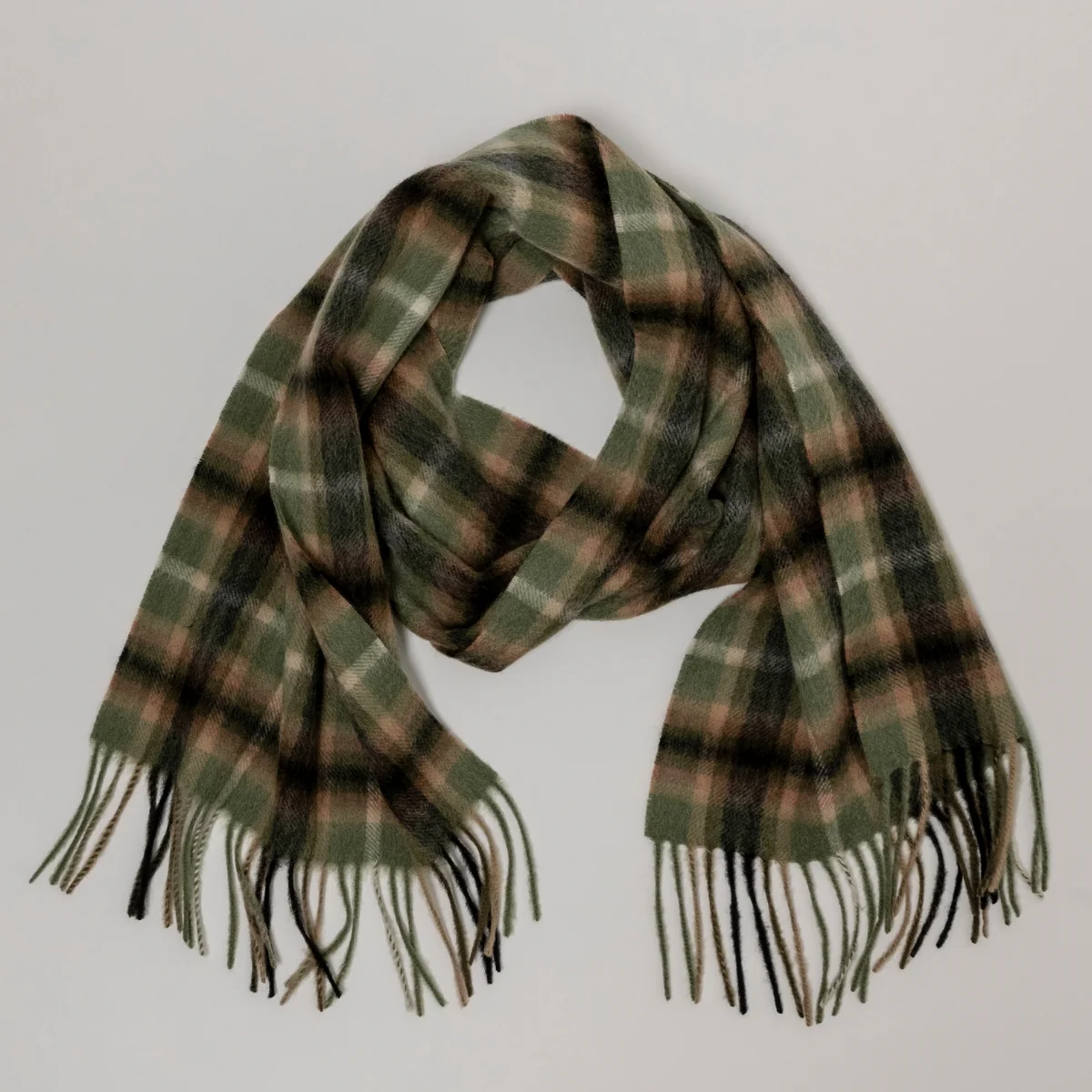 Cashmere Wool Check Scarf - Image 61