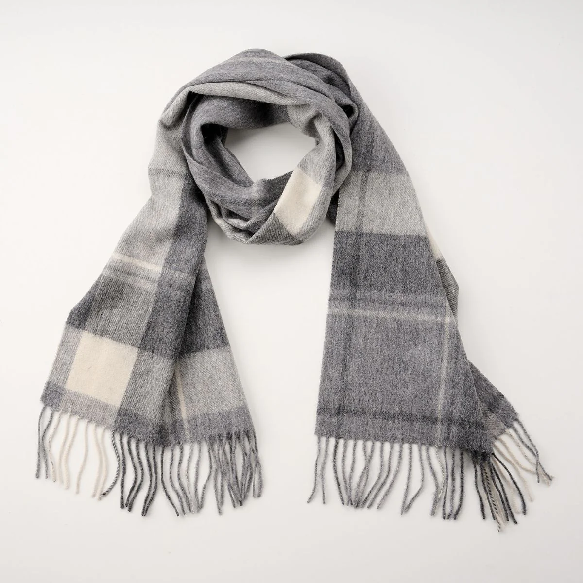 Cashmere Wool Check Scarf - Image 65