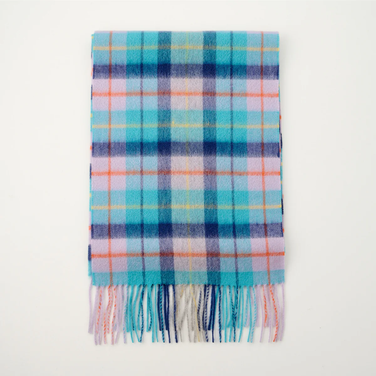 Cashmere Wool Check Scarf - Image 7