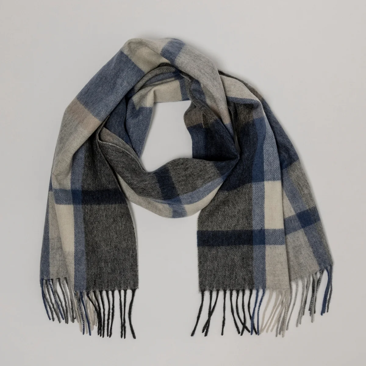 Cashmere Wool Check Scarf - Image 70