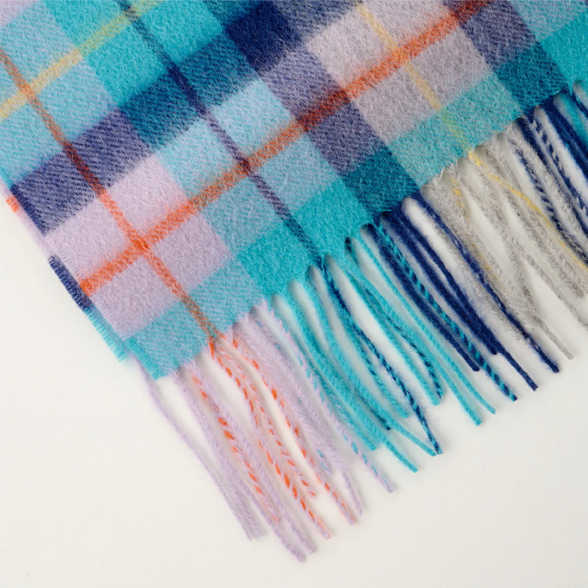 Cashmere Wool Check Scarf - Image 8