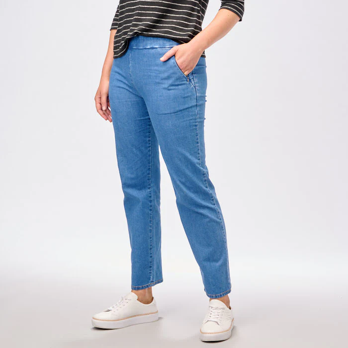 Libby Zip Pocket Denim Pants Straight 7/8 - Image 3