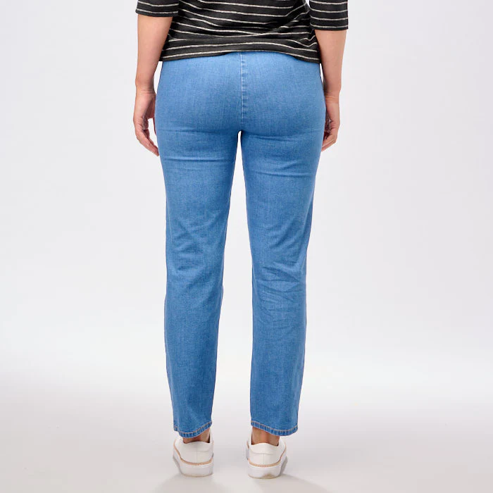 Libby Zip Pocket Denim Pants Straight 7/8 - Image 4