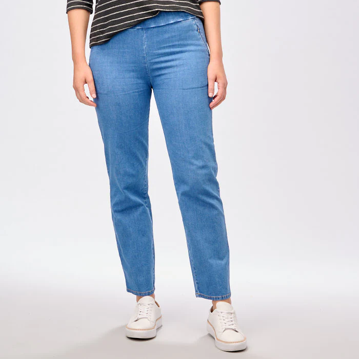 Libby Zip Pocket Denim Pants Straight 7/8 - Image 5