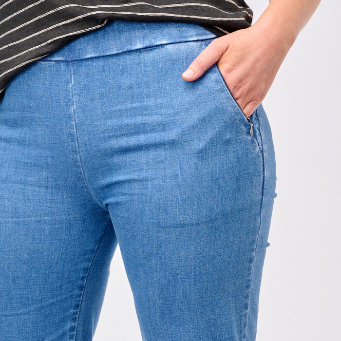 Libby Zip Pocket Denim Pants Straight 7/8 - Image 7