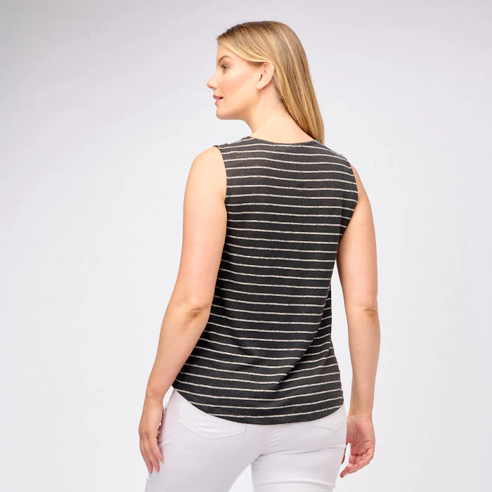 Yarn Dye Stripe Linen Jersey Tank Top Top - Image 5