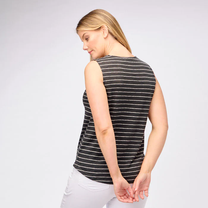 Yarn Dye Stripe Linen Jersey Tank Top Top - Image 6