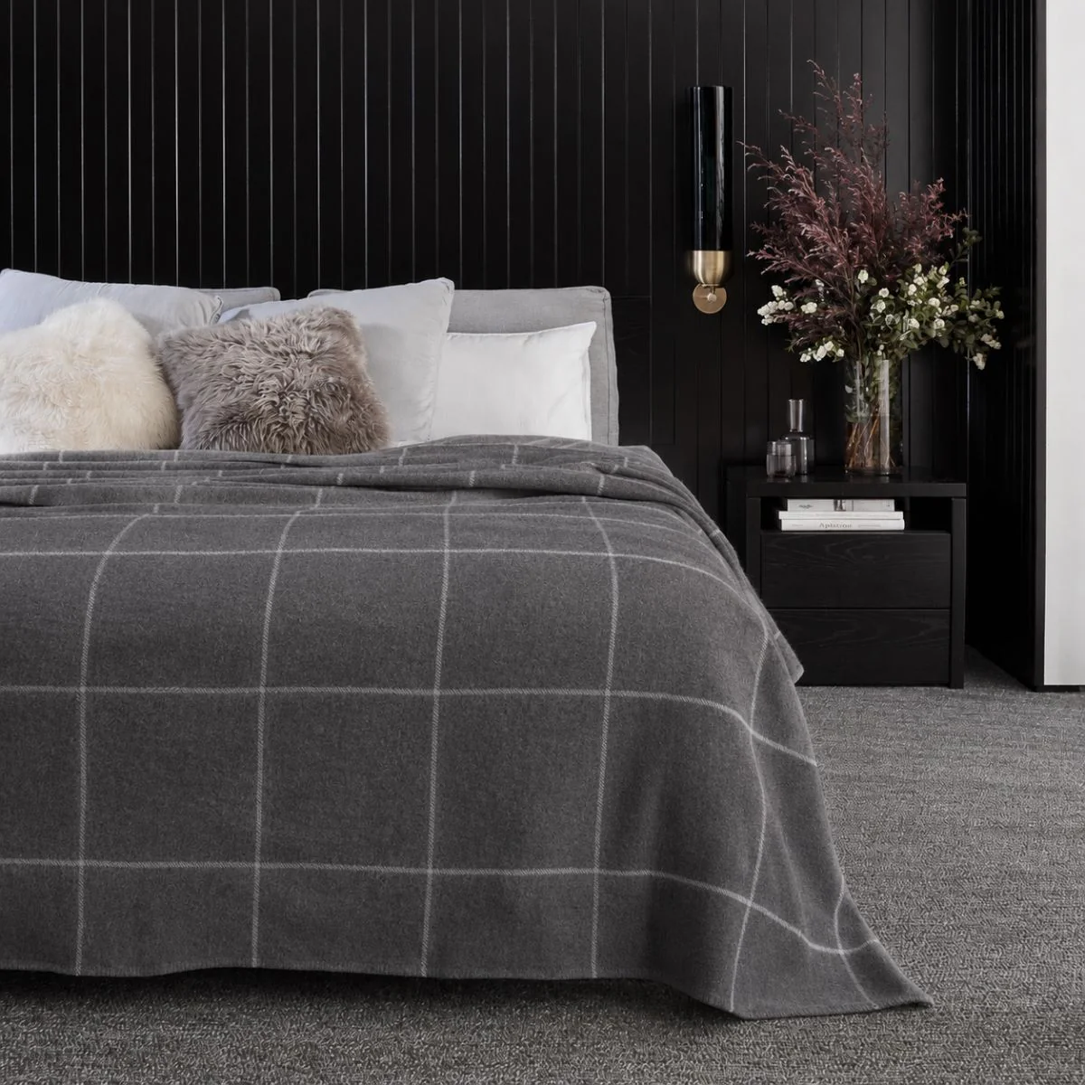 Fine Merino Wool Blanket Check - Image 4