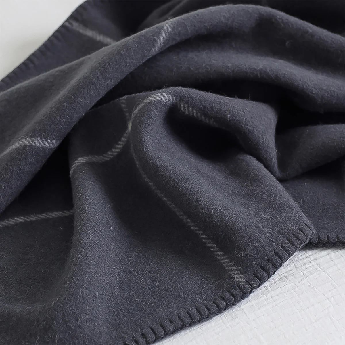 Fine Merino Wool Blanket Check - Image 5
