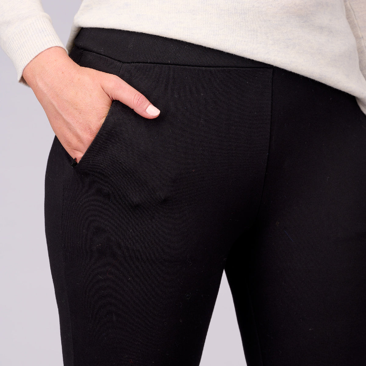 Slim Leg Ponti Zip Detail 7/8 Pants - Image 4