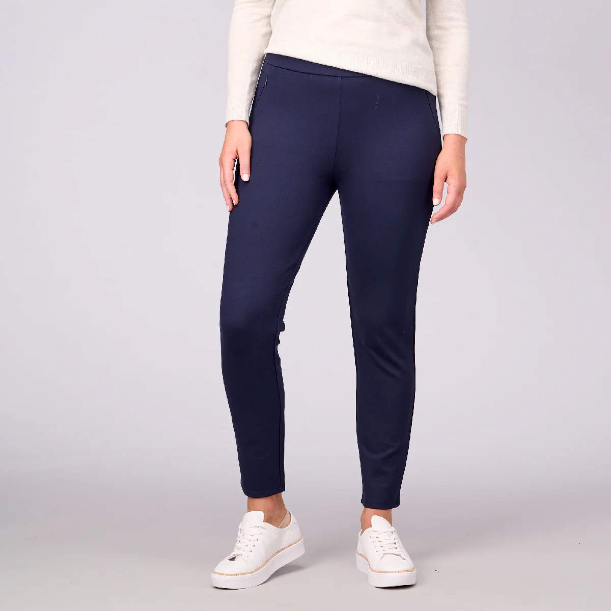 Slim Leg Ponti Zip Detail 7/8 Pants - Image 6