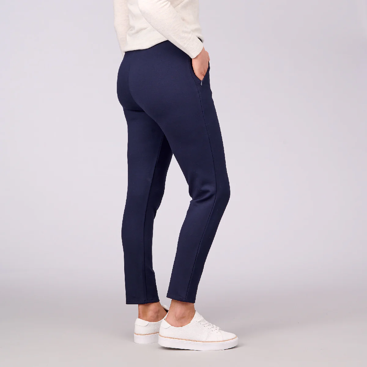 Slim Leg Ponti Zip Detail 7/8 Pants - Image 7