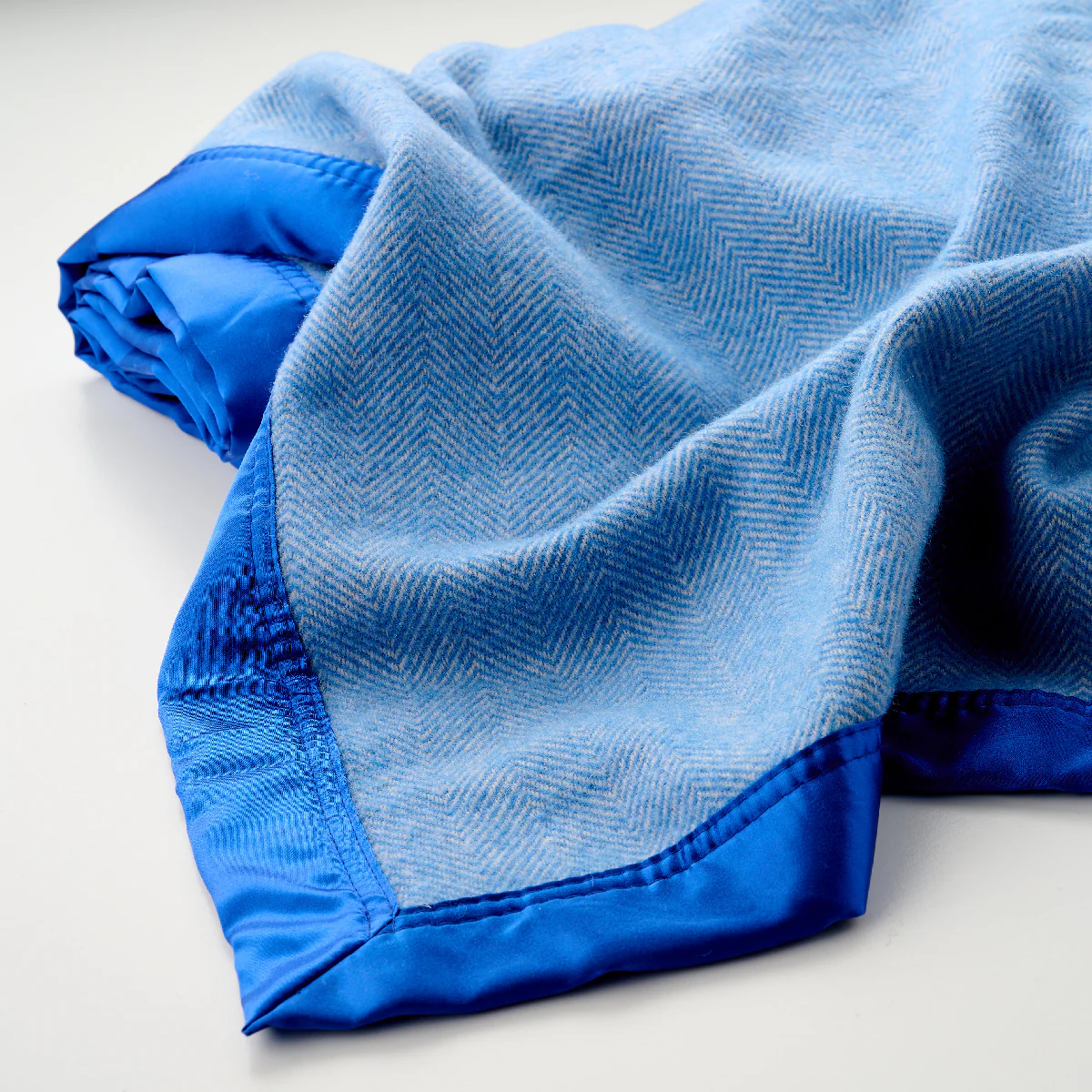Wool Alpaca Satin Baby Blanket Herringbone B - Image 3