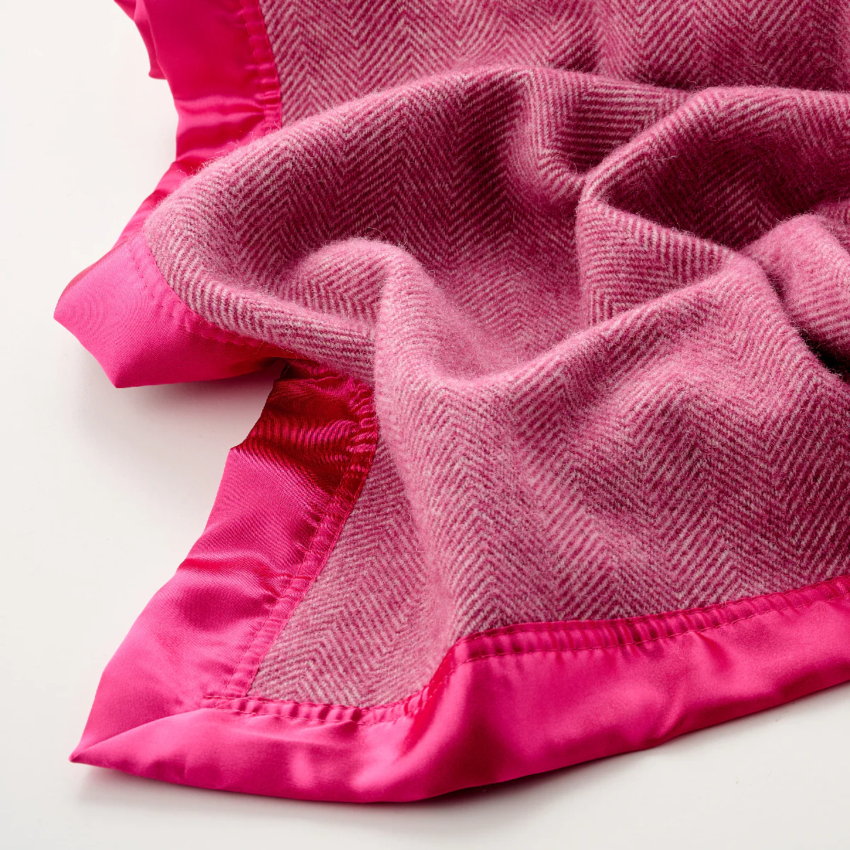 Wool Alpaca Satin Baby Blanket Herringbone B - Image 6