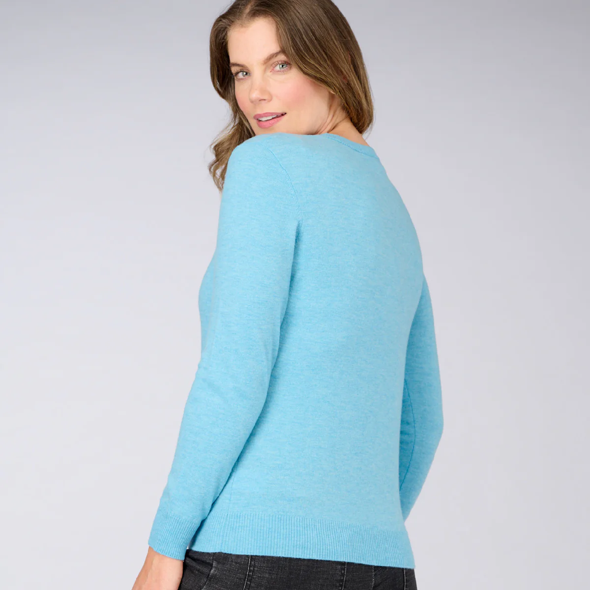 Wool Cashmere Crew Neck Sweater - Image 3
