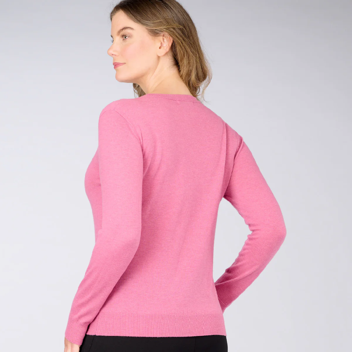 Wool Cashmere Crew Neck Sweater - Image 7